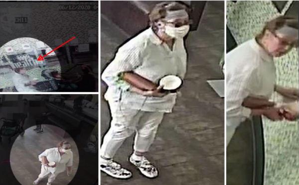 Femeie de 60 de ani filmată când tușește intenționat spre fața unui bebeluș