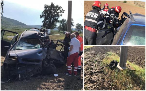 Șofer mort la câțiva pași de o mănăstire, după ce a zburat cu mașina de pe șosea și s-a înfipt într-un copac, la Tulcea