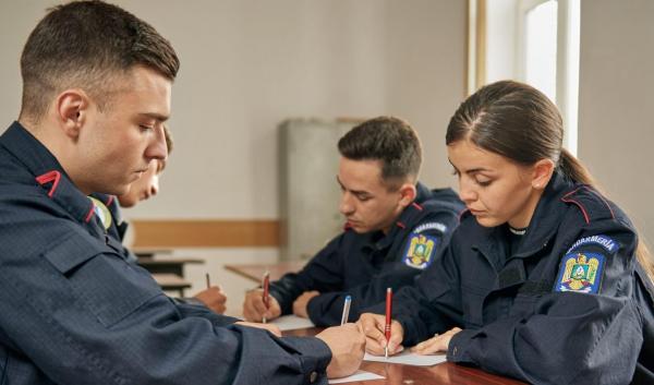 tineri jandarmi la Școala de Jandarmi din Fălticeni