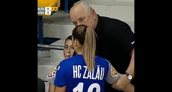 antrenorul Gheorghe Tadici și jucătoarea Alexandra Vrabie