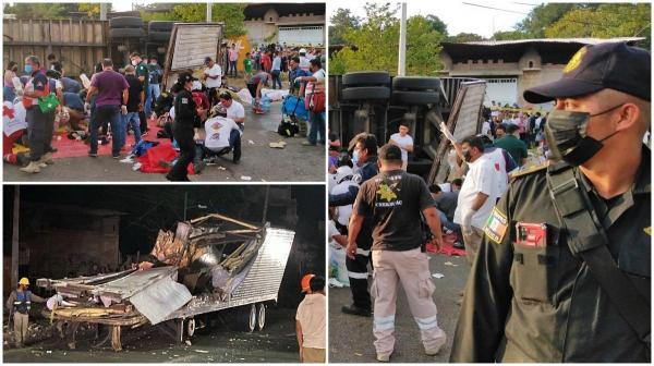 Cel puțin 53 de oameni au murit şi alte zeci au fost răniţi, după ce un camion cu migranţi s-a răsturnat