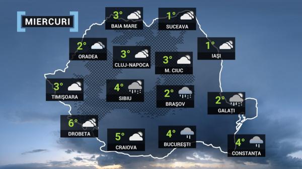 harta meteorologică - prognoza meteo ANM