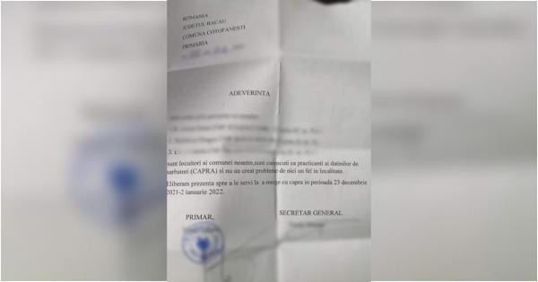 Adeverinţă Primărie