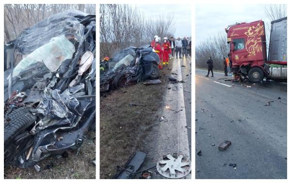 Accident înfiorător în judeţul Timiş. Un bărbat a murit după ce maşina în care se afla s-a izbit de un autotren