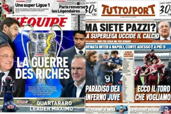 "Războiul bogaţilor" şi "Sunteţi nebuni? Ucide fotbalul" Ce scrie presa despre Super Liga Europeană