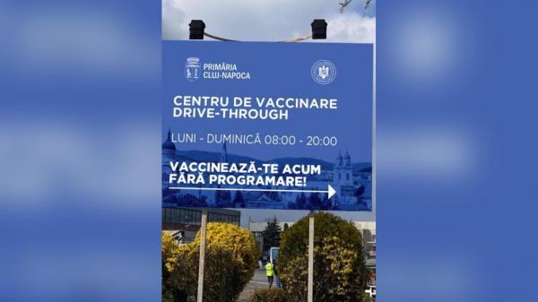 Cluj-Napoca va avea centru de vaccinare drive-through