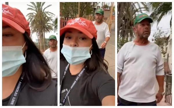 O tânără a filmat cum este urmărită pe stradă de un bărbat necunoscut, în SUA