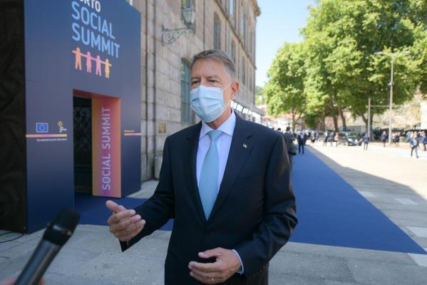 Summit social al liderilor UE, la Porto. Iohannis: Banii destinați reconstrucției după pandemie vor merge și către pilonul social