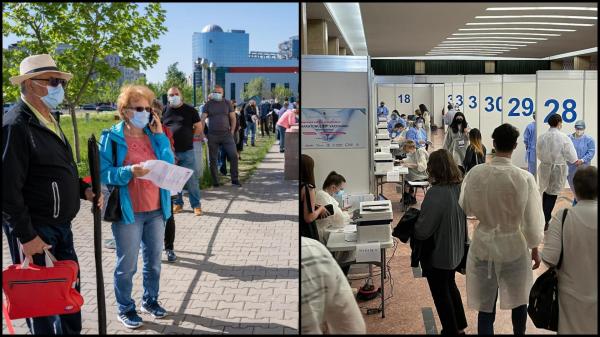 persoane la Maratonul Vaccinării din București