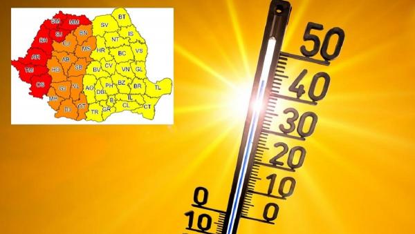 Cod roşu de caniculă în 7 judeţe, alte 11 sub cod portocaliu. ANM anunţă temperaturi de peste 40 de grade Celsius, joi şi vineri