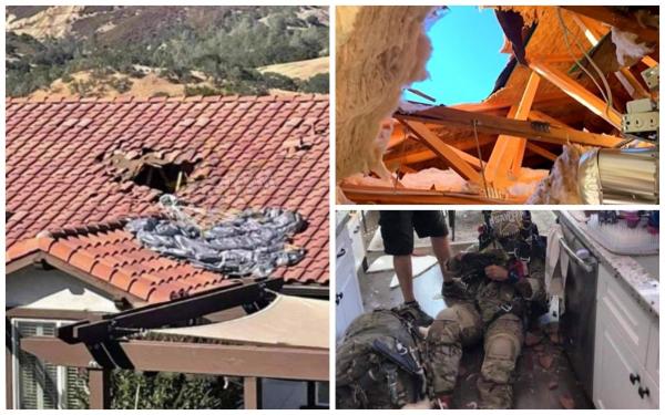 Parașutistul care a căzut pe acoperișul unei case din sudul Californiei