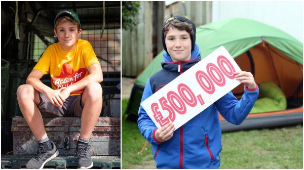 Un băiat de 11 ani a reuşit să strângă 500.000 de lire sterline în scopuri caritabile, dormind în cort mai mult de un an, în UK