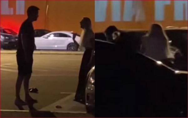 O tânără şi-a luat la palme iubitul în faţa unui club de fiţe din Mamaia