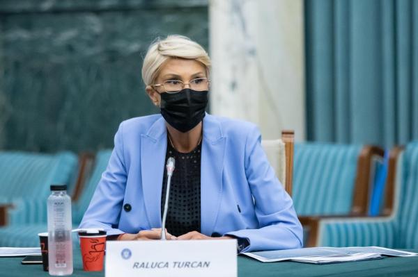 Raluca Turcan, ministrul Muncii, în timpul şedinţei de Guvern de la Palatul Victoria