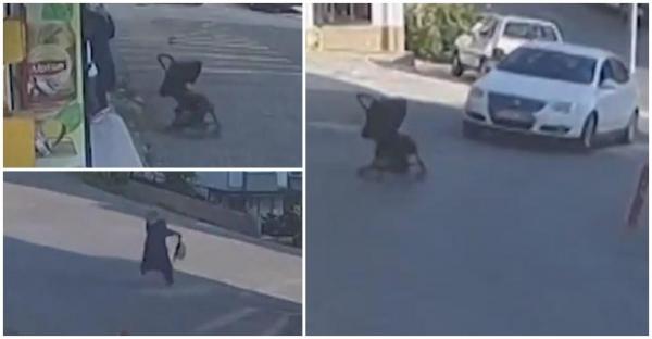 Căruciorul s-a oprit într-o grădină