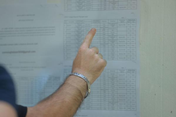 Un elev se uită pe lista cu rezultate la Bacalaureat