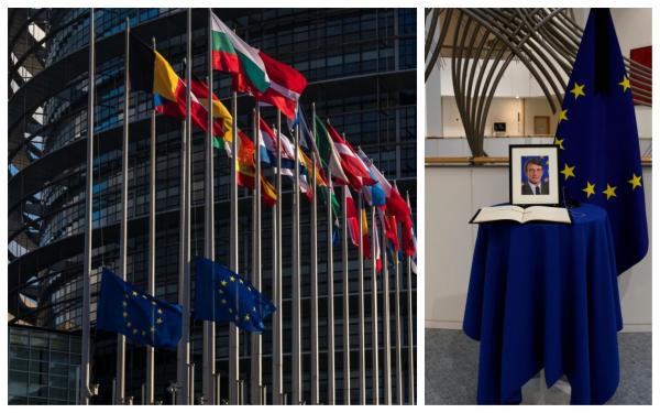 David Sassoli a murit. Steagurile UE de la Bruxelles au fost coborâte în bernă, moment emoționant pe treptele Parlamentului European