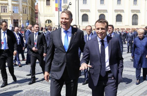 Președintele Klaus Iohannis și omologul său francez, Emmanuel Macron