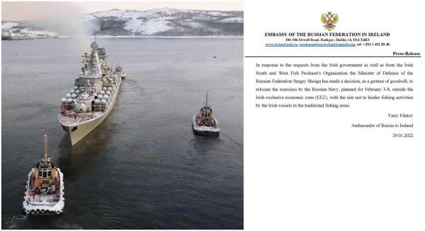 Rusia își mută exercițiile navale din apropierea coastei Irlandei