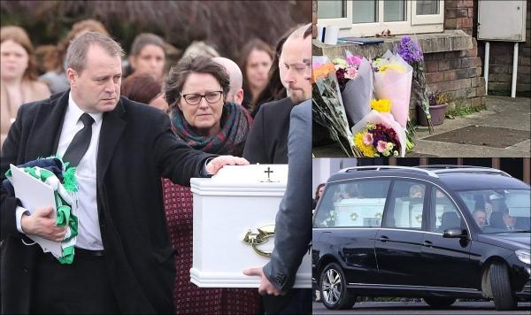 Imagini de la înmormântarea emoţionantă a celor trei copii