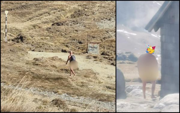Un bărbat complet dezbrăcat, surprins în timp ce încerca să urce pe Vârful Omu