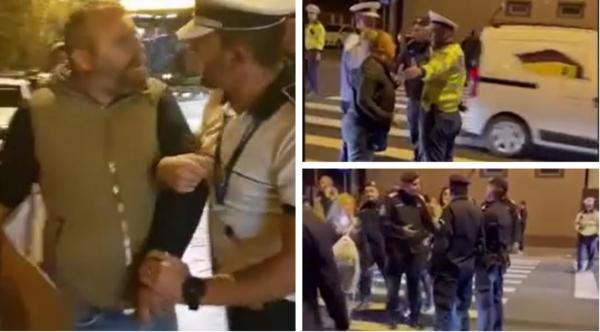 "Daţi-i drumul la trafic, îi e rău lu nevastă-mea". Zeci de oameni au protestat pe Antiaeriană, poliţia a luat oamenii cu forţa de pe şosea