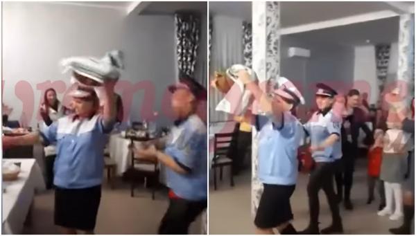 Cum au ţopăit două infirmiere din Vaslui îmbrăcate în uniforma Poliţiei la nunta colegei lor