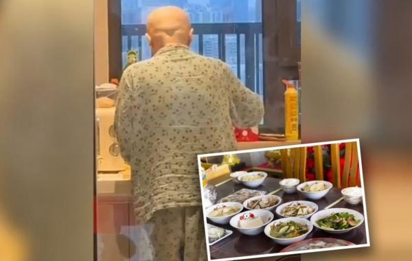 "Nu m-am putut opri din plâns". Un fiu și-a surprins mama bolnavă de cancer în timp ce îi pregătea ultima masă. Femeia din China a murit la scurt timp