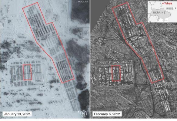 Noi imagini din satelit cu mișcările de trupe rusești. Putin a mutat arme, blindate și soldați și mai aproape de granița cu Ucraina