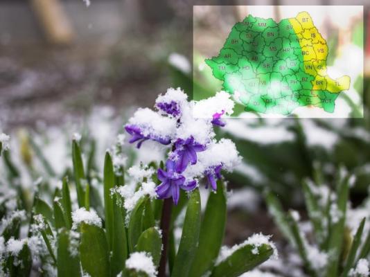 Avertizare meteo de vreme rece valabilă până joi. Cod galben de vânt în vigoare miercuri în cea mai mare parte a ţării