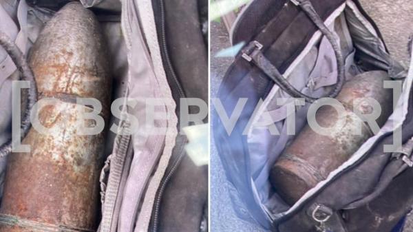 Alertă pe o stradă din Capitală. A fost găsită o geantă în interiorul căreia era un obuz