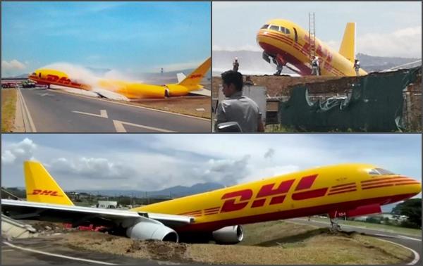 Un avion cargo s-a rupt în două la aterizare pe un aeroport din Costa Rica