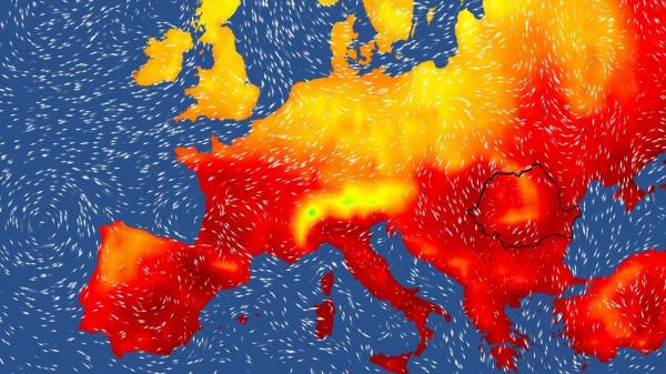 Harta temperaturilor în Europa