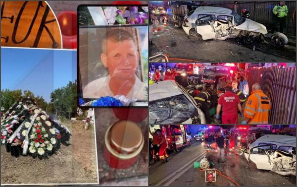 Gheorghe Șutacu, unul dintre muncitorii uciși în cumplitul accident din Iași, condus pe ultimul drum. „Avea încă smoală pe o parte a feței“
