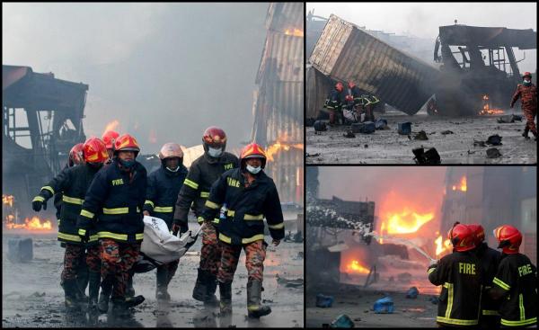 Cel puţin 49 de morți și 300 de răniți, într-un incendiu de proporții la un depozit de containere, în Bangladesh: "Mingi de foc care cădeau ca ploaia"