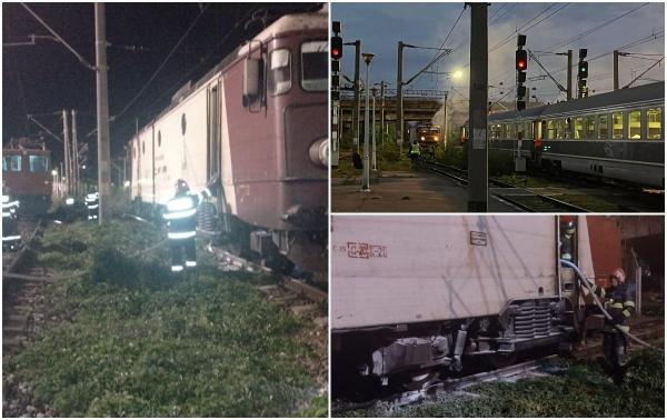 Locomotiva unui tren de călători a luat foc în Gara de Sud din Ploiești. Incendiul ar fi izbucnit din cauza supraîncălzirii compresorului