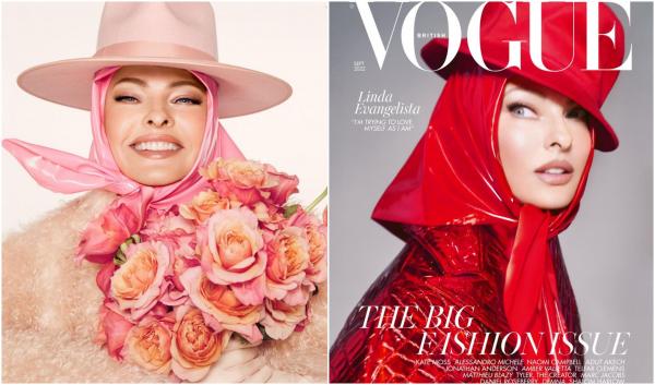 Linda Evangelista a folosit bandă și elastic pentru a-şi întinde fața, maxilarul și gâtul. Primul pictorial pentru Vogue după ce a fost ''deformată''