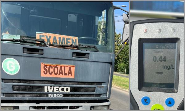 Un şofer de 60 de ani care voia permis pentru camioane a venit beat la examenul auto