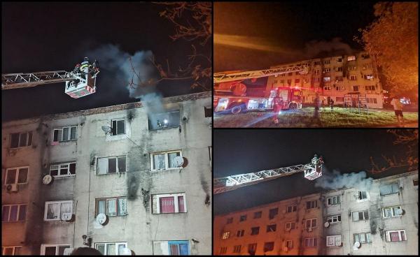 Incendiu într-un bloc din Călan, în urma fumatului în locuri nepermise. Zece persoane evacuate