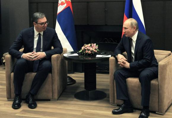 Aleksandar Vucic și Vladimir Putin la Soci, 2021