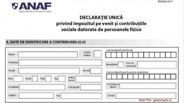 Declaraţia unică 2023 trebuie depusă până la 25 mai 2023