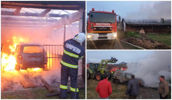 Un bătrân s-a ales cu arsuri grave, după un incendiu devastator
