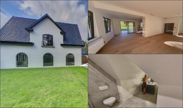 Descoperire neașteptată în timpul unui tur imobiliar virtual. A dat peste o femeie aproape goală în baia de la etajul casei din Belgia