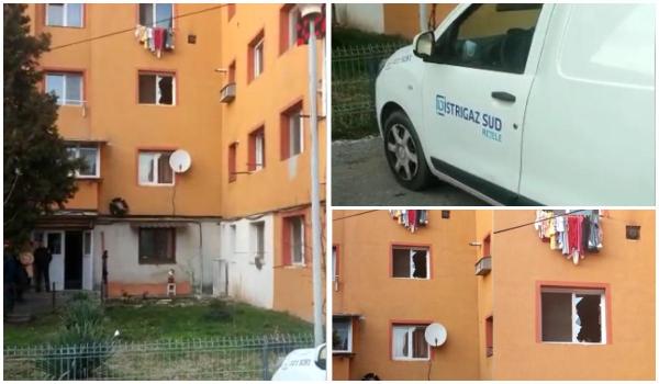 Explozie într-un bloc din Târgu Jiu: O bătrână a ajuns la spital cu arsuri, iar locuința ei a fost făcută praf