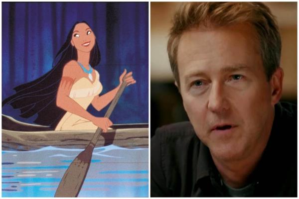 Edward Norton a descoperit că este o rudă de gradul al 12-lea a prinţesei amerindiene Pocahontas