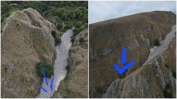 Locul în care au fost găsite rămăşiţele umane