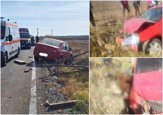 Doi copii răniţi, după ce un şofer de 83 de ani a acroşat din spate un căruţaş, în Buzău. Animalul a rămas blocat sub roţile maşinii
