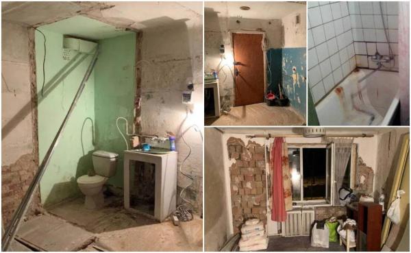 "Vând apartament inteligent. Toți pereții sunt dărâmați". O locuință fără podea, bucătărie sau toaletă se vinde la Kiev cu aproape 1.300 de euro metrul pătrat