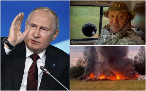 Moartea lui Prigojin. Vladimir Putin sugerează că avionul a fost aruncat în aer de grenade mânuite la bord