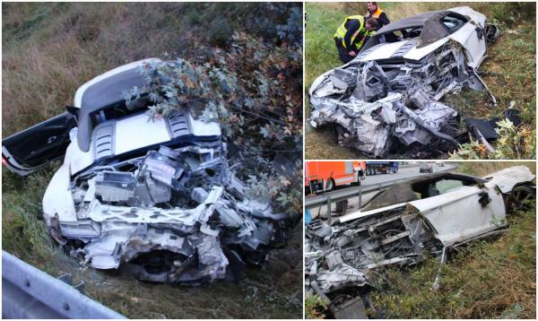 Un șofer drogat a făcut praf un Audi R8 Spyder de 540 de cai putere. Imagini de groază pe autostrada A9, în Germania